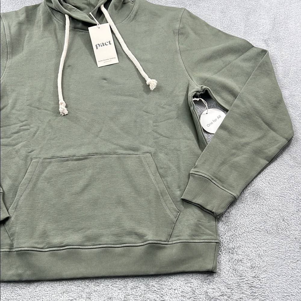 NEW PACT M‎ 100% Organic Cotton Unisex One For All Pullover Caper Hoodie - Picture 2 of 12